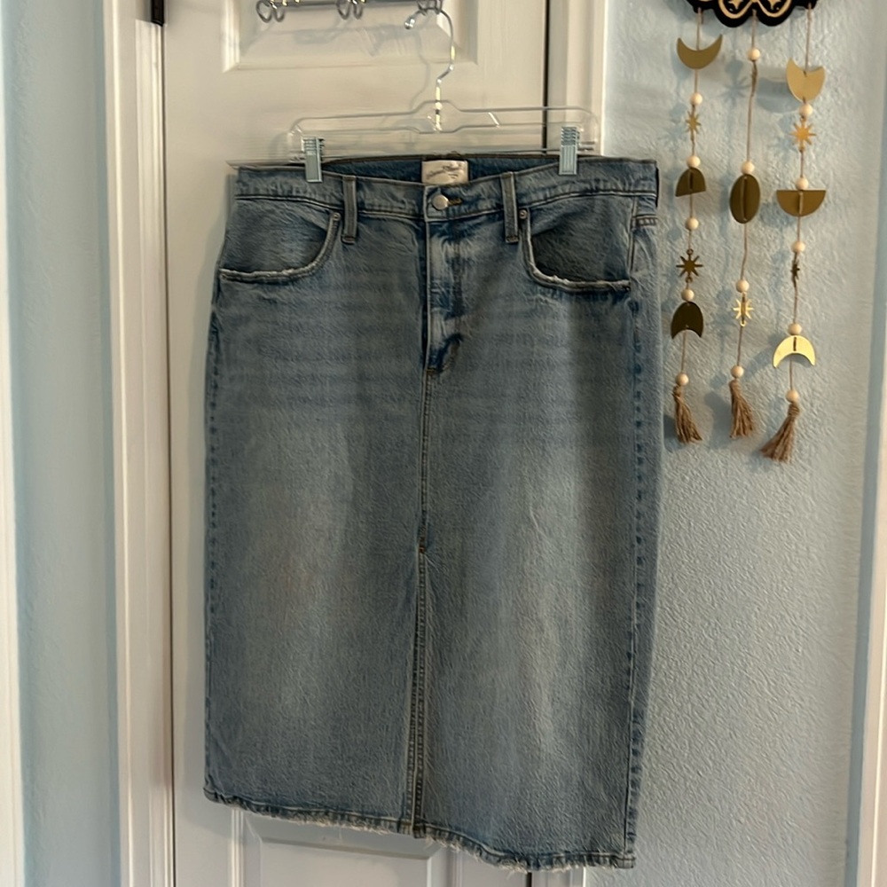 Midi denim skirt